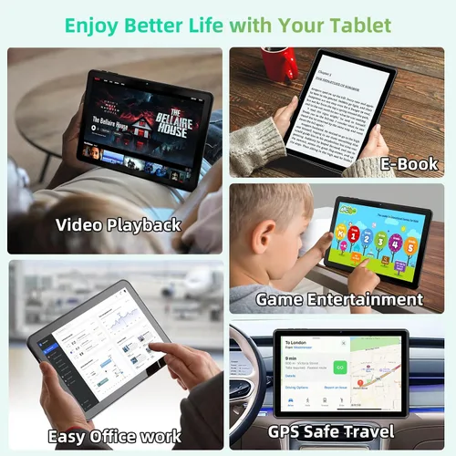 Miniatura 7 de Raemond Tableta Android 15 de 10 pulgadas, 18GB RAM 128GB ROM 1TB Expand, procesador Octa-Core, 1280x800 IPS Widevine L1, WiFi 6, cámara dual