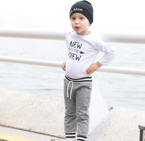 Miniatura 2 de Newborn Infant Baby Boy Clothes Fall Winter Outfits New to The Crew Outfit Toddler Baby Boy Clothes Set