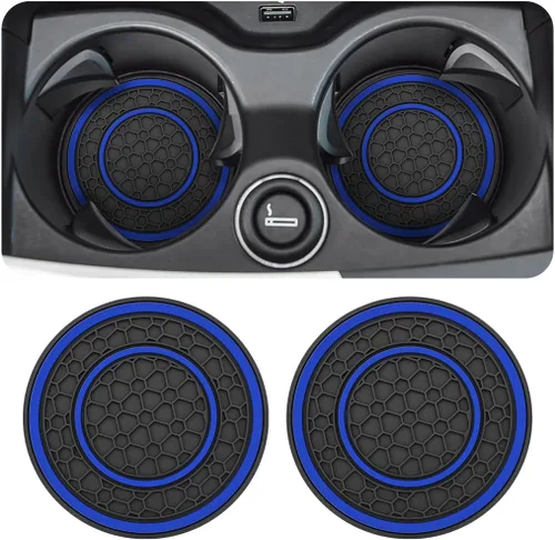 Miniatura 21 de Osilly Paquete de 2 posavasos de automóvil para portavasos de automóvil de 2.75 pulgadas, antideslizantes, antipolvo, universales, impermeables