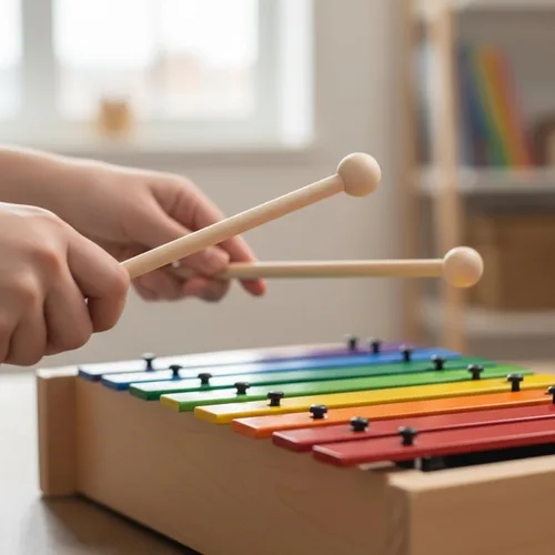 Miniatura 6 de 2 mazos de xilófono de madera, palos de percusión de 7.5 pulgadas para xilófono Glockenspiel Bell Timbre tambor de madera
