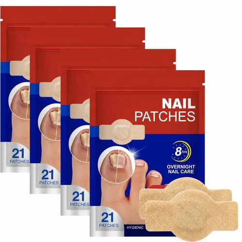 Parches de uñas: soporte para el cuidado de las uñas durante la noche, calcomanías de uñas finas y transpirables para uñas de los pies y uñas,