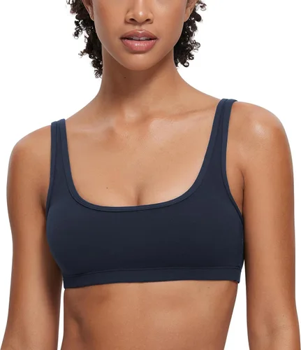 CRZ YOGA Butterluxe - Mini brasier para mujer, cuello redondo, de bajo impacto, inalámbrico, deportivo, yoga, acolchado, para entrenamiento