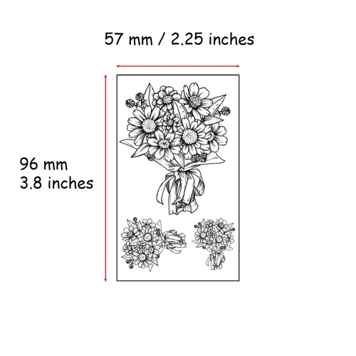 Miniatura 3 de Tatuajes temporales de flores realistas, 10 piezas pequeñas extraíbles de hojas botánicas para mujeres