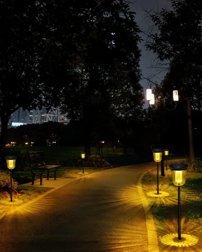 Miniatura 9 de Luces solares para caminos al aire libre, luces solares para exteriores, impermeables, IP65, 200 lúmenes, luces solares de encendido/apagado