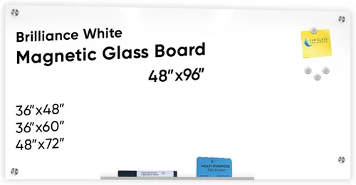 Miniatura 26 de Fab Glass and Mirror - Pizarrón magnético de vidrio con borrador, Negro