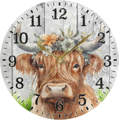 Miniatura 43 de JUNZAN Reloj de bañera con vino romántico espumoso y velas, reloj de pared silencioso de 10 pulgadas, pequeño reloj redondo, decoración de cocina