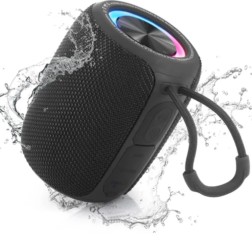 Miniatura 8 de Altavoz Bluetooth portátil, altavoz inalámbrico BT5.3 de 20W con diafragmas de graves, luces LED multimodos dinámicos, IPX6 resistente al agua