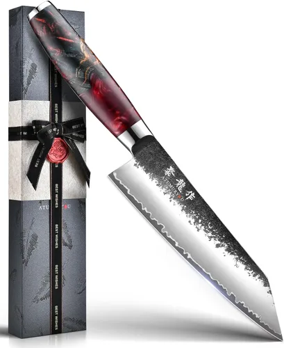 Miniatura 13 de Cuchillo de chef japonés, cuchillos de cocina forjados a mano de 8 pulgadas con núcleo VG10, cuchillo gyuto profesional para el hogar y restaurante