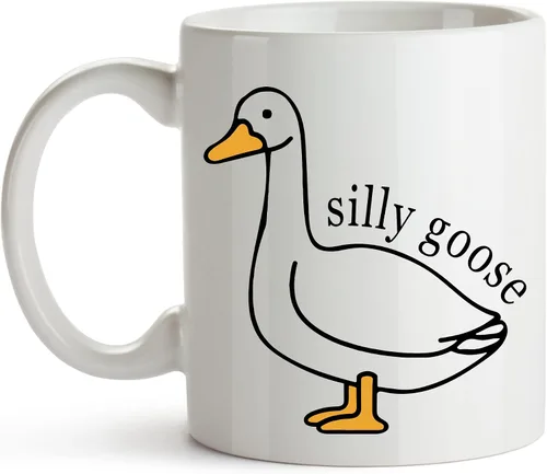 Miniatura 7 de YouNique Designs Taza de café Silly Goose On The Loose de 11 onzas, regalos para papá de parte de la hija, regalos de elefante blanco para adultos