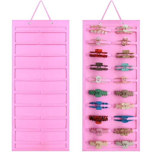 Miniatura 8 de SMUK Organizador de pinzas para mujeres, soporte colgante para pinzas de pelo para niñas, soporte de almacenamiento para horquillas de arcoíris