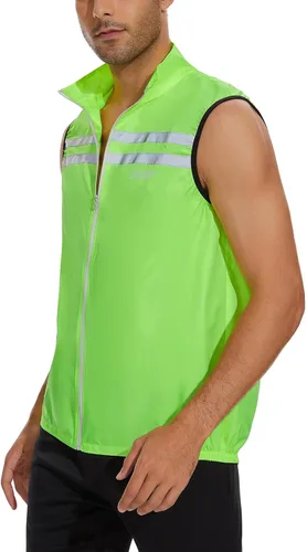 Miniatura 3 de bpbtti Chaleco de seguridad Hi-Viz para hombre, chaleco cortavientos sin mangas, resistente al viento y reflectante