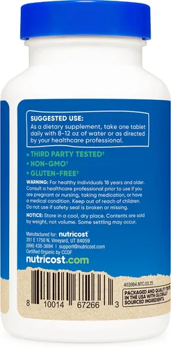 Miniatura 4 de Nutricost Espirulina orgánica de 500 mg, 240 comprimidos, sin gluten, sin OMG