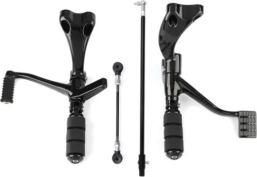 Miniatura 11 de TCT-MOTORPARTS Kit completo de controles delanteros con pedales y estriberas con palancas y varillas para Harley Sportster XL883 XL1200 1991-2003