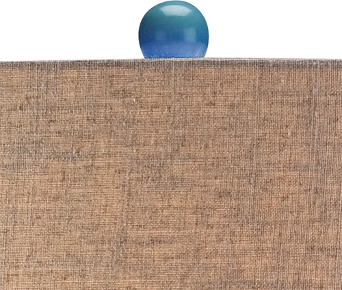Miniatura 3 de Possini Euro Design Lámpara de mesa de estilo moderno de mediados de siglo, azulejos de cerámica, color verde azulado alto, tela de lino tostado