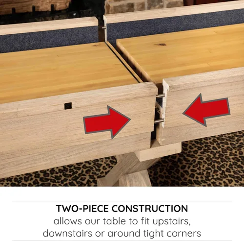Miniatura 6 de 12 FT Solid Wood Shuffleboard Table, Comes in 2 6' Pieces Goes Around Stairs & Hallways