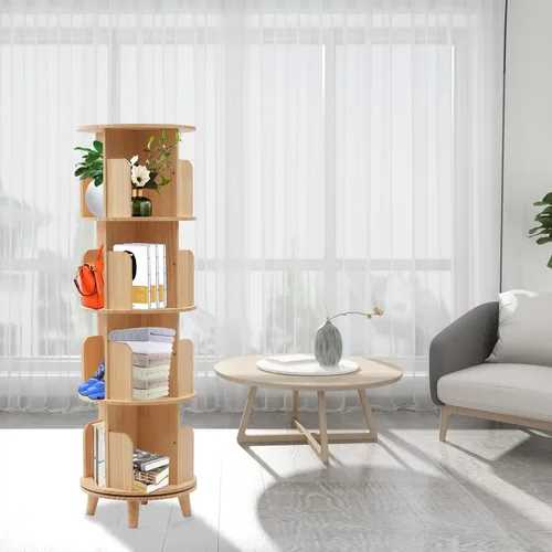 Miniatura 5 de Estantería giratoria de 1 nivel con 360 niveles para almacenamiento de pie para niños, organizador multifuncional, estantería giratoria, estantería