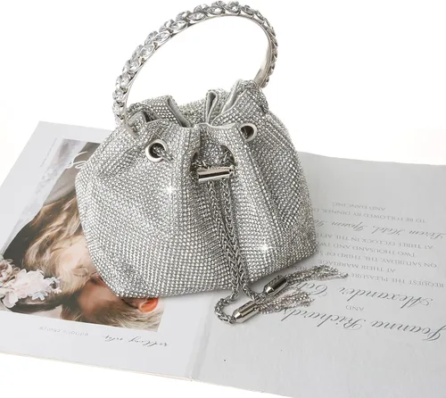 Miniatura 7 de DA BODAN Women Upgrade Sparkly Rhinestone Glitter Evening Bag, Shoulder Bags Crossbody Bag Purses for Wedding Prom Party Club