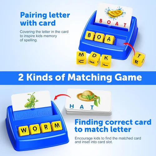 Miniatura 2 de LIWIN LET'S GO! Juegos educativos para niños de 3 a 8 años, juego de emparejar letras para niños de 3 a 8 años, juguetes educativos para niños de 3