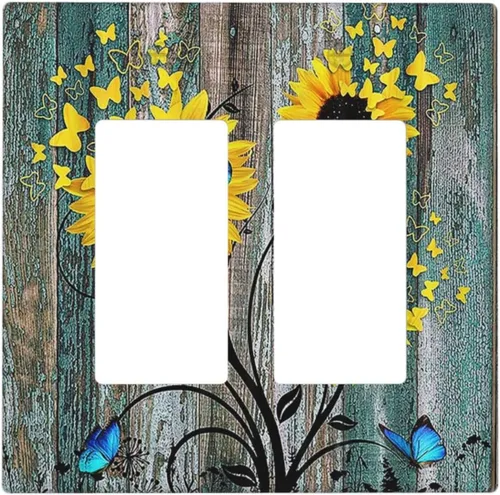 Miniatura 192 de Placa de cubierta de tomacorriente con diseño de mariposa, placas decorativas de pared, 1 gang, cubiertas de enchufes eléctricos, placa frontal Arte