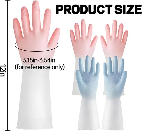 Miniatura 2 de Guantes de goma para lavavajillas, guantes de limpieza para mujeres, guantes de lavado de platos, talla M. Perfectos para mujeres y hombres