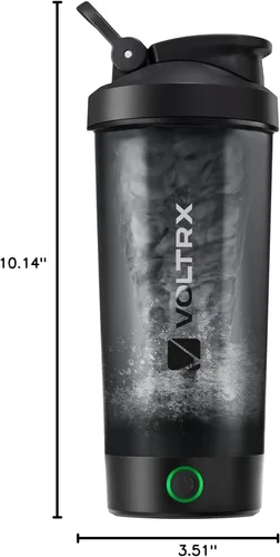 Miniatura 10 de VOLTRX Botella agitadora de proteínas, mezclador eléctrico recargable USB C, vasos agitadores para batidos de proteínas y batidos de reemplazo