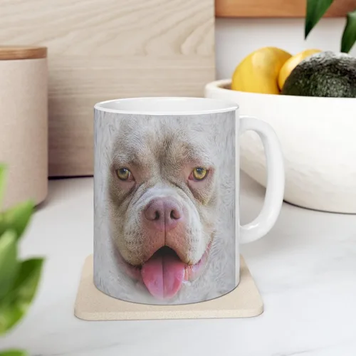Miniatura 7 de Funny Gifts - Taza de café de cerámica blanca con diseño de perro American Bully de 11 onzas