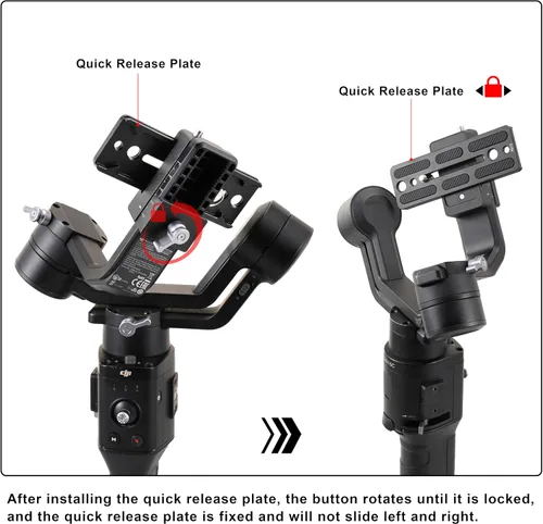 Miniatura 8 de FocusFoto Placa de liberación rápida de 4.528 in para DJI Ronin SC Gimbal Estabilizador Cámara Arca-Swiss Standard Tripod Ballhead (PU115)
