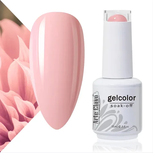 Miniatura 22 de Arte Clavo Esmalte de uñas de gel rosa lechosa de 0.5 fl oz, con luz LED, UV, remojado, transparente, rosa nude, manicura francesa, rosa claro