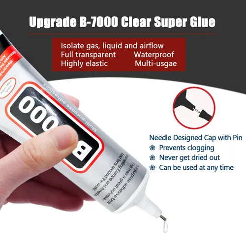 Miniatura 3 de B7000 - Pegamento para joyería, 4 piezas x 25 ml, B-7000 pegamento transparente super adhesivo multifunción, adhesivo industrial transparente