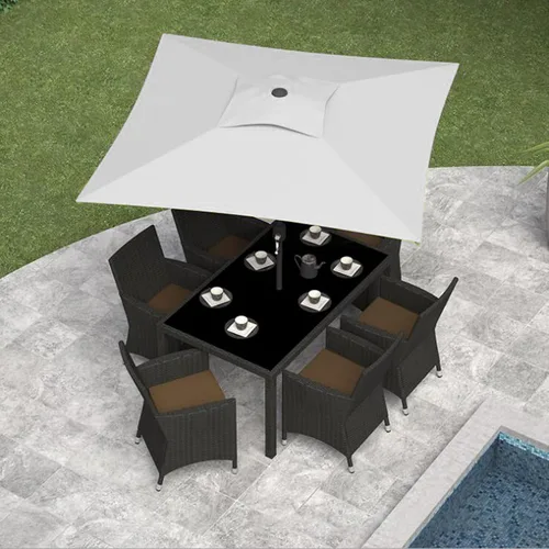 Miniatura 4 de Toldo de repuesto para sombrilla de 6.5 x 6.5 pies, 4 varillas de repuesto, sombrilla para mesa de mercado, toldo cuadrado superior de repuesto