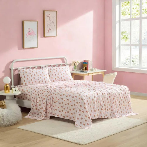Miniatura 35 de Betsey Johnson - Sábanas de cama King, ropa de cama suave y ligera, resistente a la decoloración y a las arrugas (leopardo, King)