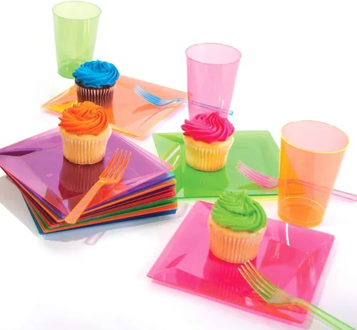 Miniatura 4 de Party Essentials - Copas de fiesta y vasos altos, de plástico duro, capacidad de 10 onzas, Variado neón