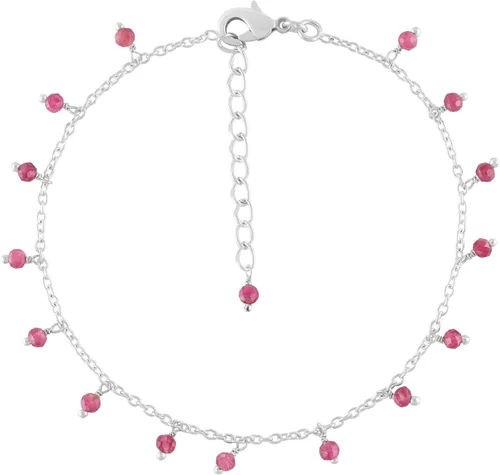 Miniatura 9 de Yanara Tobilleras de piedras preciosas para mujer, piedra natal natural, chapada en plata, joyería hecha a mano en 8.5 + 1.5 pulgadas, cristales