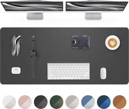 Miniatura 56 de Tapete protector para escritorio y mouse, antideslizante, de piel sintética, tapete impermeable de escritura para laptop, para oficina y hogar