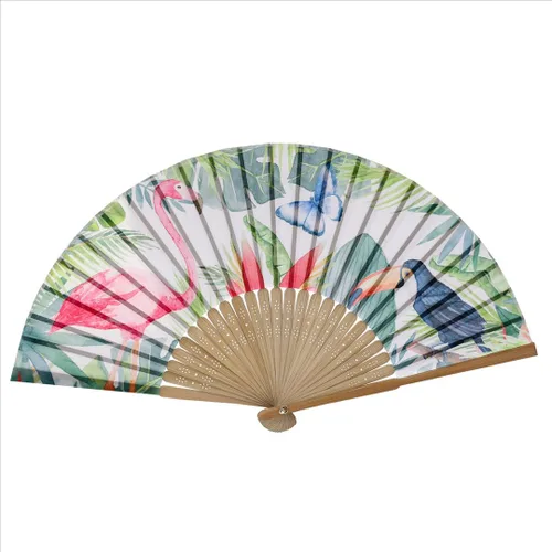 Miniatura 12 de Gasa transparente de los ventiladores de la mano del ventilador de la mano plegable con la tela hermosa para el regalo de la boda