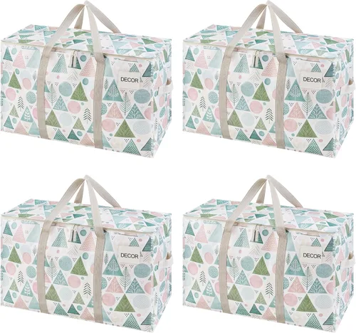 Miniatura 17 de VENO - Paquete de mudanzas, cajas de almacenamiento para embalaje universitario con tapas alternativas, para dormitorio, extragrande, asas