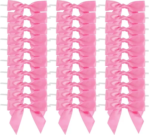 Miniatura 23 de AIMUDI Lazos con Alambre de Amarre para Bolsas de Golosinas de 3.5 pulgadas, Lazos de Satén Azul Turquesa para Manualidades, Lazos Prefabricados