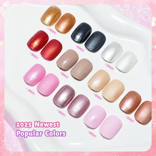Miniatura 2 de OpenLive Juego de esmaltes de uñas con purpurina, 10 colores con 2 esmaltes de uñas base y capa superior