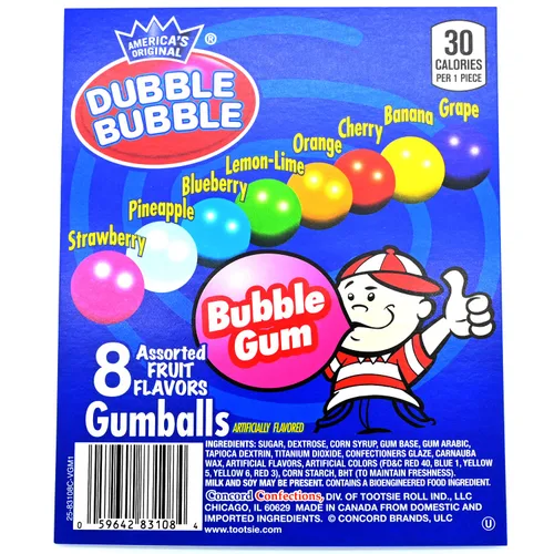 Miniatura 2 de Candy Retailer Bolas de chicle de 1 pulgada (8 sabores surtidos, 1 libra)