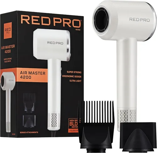 Miniatura 7 de RED Pro Secador de pelo Air Master 4200 ultraligero, motor BLDC de alta velocidad de 110,000 RPM, 3 ajustes de calor y 3 velocidades, boquilla