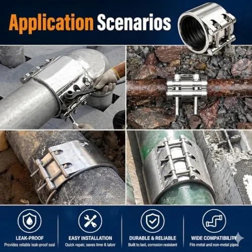 Miniatura 6 de Abrazadera de reparación de tubería, sellador de fugas, kit de reparación de emergencia para tuberías de plástico y metal (20mm-23mm/1/2 pulgada)