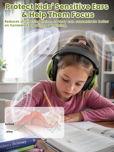 Miniatura 6 de Orejeras con cancelación de ruido del Dr.meter: auriculares con cancelación de ruido SNR27.4 con diadema ajustable, orejeras con protección auditiva