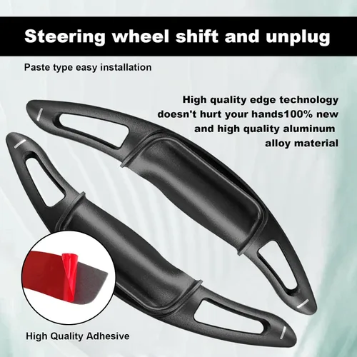 Miniatura 5 de Fundas Negras para Extensiones de Paletas de Cambio de Volante Compatibles con Toyota Camry 2018-2023 Corolla RAV4 Avalon 2019-2023 Decoración