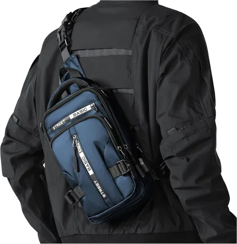 Miniatura 33 de Mochila cruzada pequeña negra para hombre y mujer, H-Negro, S, Moda
