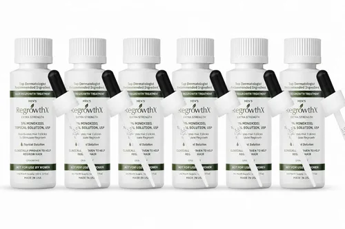 5% de minoxidil para el crecimiento del cabello de los hombres, solución tópica de fuerza USP, sin perfume, suministro de 6 meses (6 x 2 fl oz/2.0