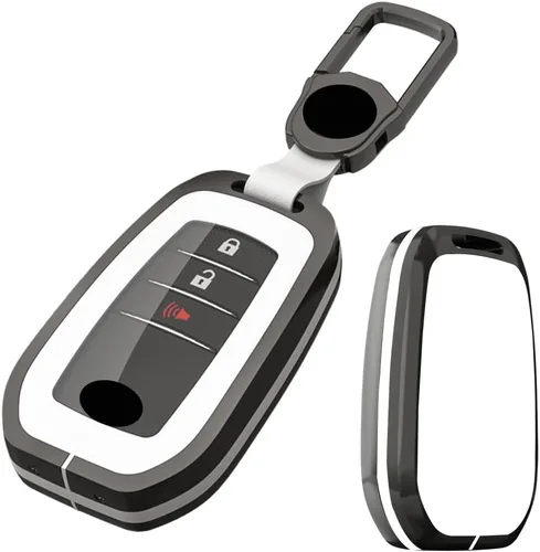 Miniatura 10 de Funda de aleación de metal para llavero, compatible con Toyota Camry RAV4, Highlander, Corolla, Avalon, C-HR, Prius, GT86, control remoto sin llave