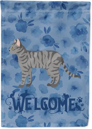 Miniatura 72 de Caroline's Treasures CK4813CHF - Bandera de bienvenida con gato abisinio azul, manga grande, para porche, para colgar en la pared, poliéster