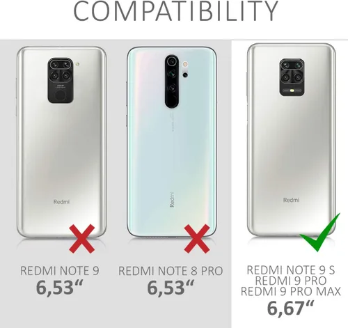 Miniatura 6 de kwmobile Funda transparente compatible con Xiaomi Redmi Note 9S / 9 Pro / 9 Pro Max - Funda de teléfono de TPU suave - Flores de cerezo rosa/marrón