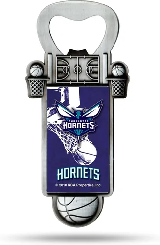 Miniatura 14 de Rico Industries Abrebotellas magnético de baloncesto de la NBA, acero inoxidable, imán fuerte para exhibir en el refrigerador