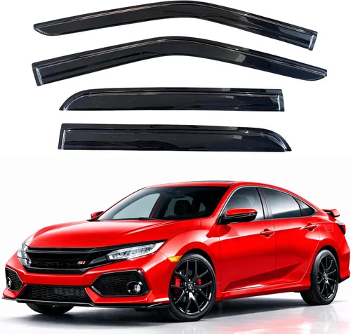 Miniatura 287 de KPY Visor de ventana compatible con Hyundai Tucson 2021-2025, 4 piezas de deflector de ventilación para ventana lateral, estilo Mugen, protector